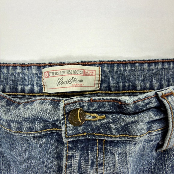 Levi Strauss Signature Womens Bootcut Jeans Size 12 Blue Stretch Denim - Picture 4 of 10
